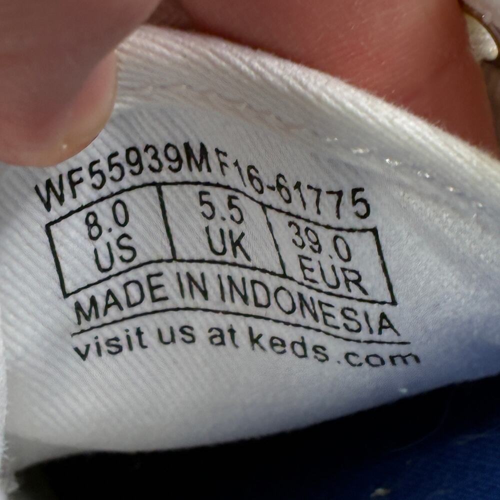 Keds White Confetti Dot Sneakers Low Top Lace Up Canvas Womens 8 - Picture 6 of 6